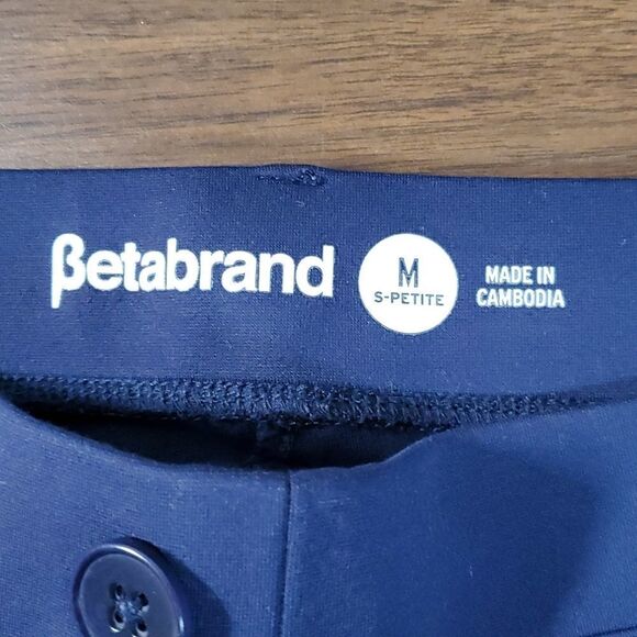 Betabrand Dress Pants Straight Leg Yoga Pants Navy W0076-SF Size Medium Petite - Picture 5 of 11